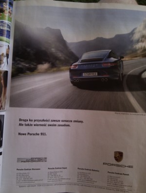 Reklama Porsche 911 w Playboyu